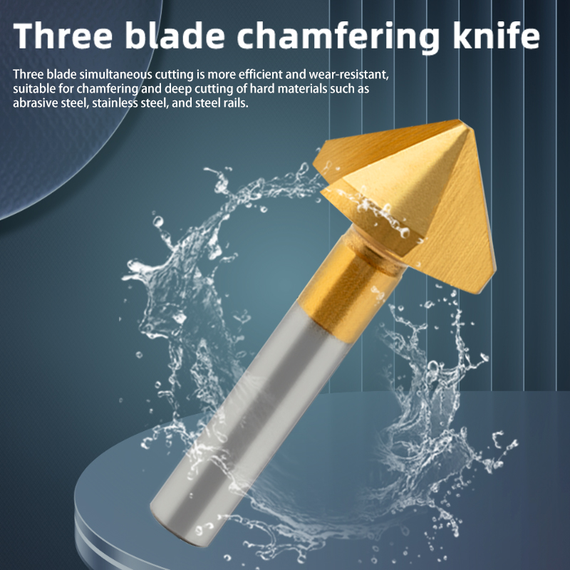 90-Degree Chamfer Cutter with Cobalt, Titanium-Coated, Straight Shank, for Aluminum