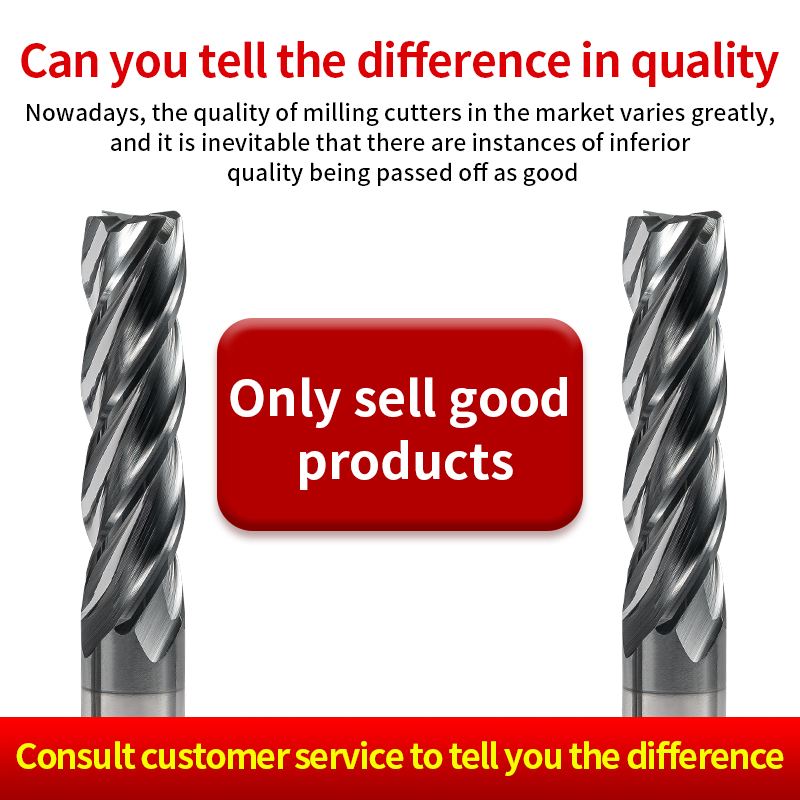 60-Degree Tungsten Steel End Mill 4-Flute Black Coating Specialized for Stainless Steel