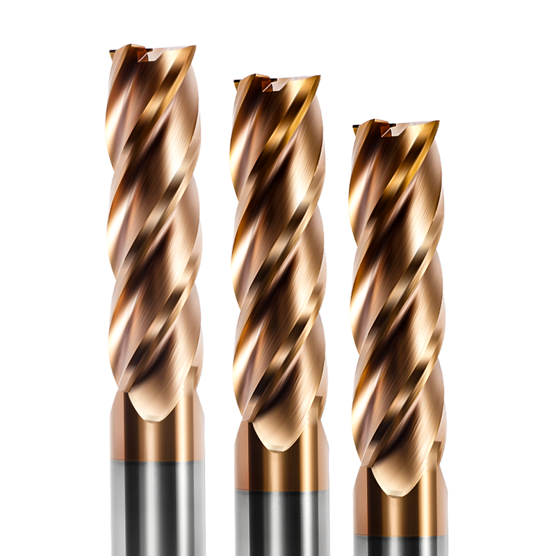 Tungsten Steel Alloy 60-Degree Flat-Bottom Cutter 4-Flute Straight Shank Extended End Mill