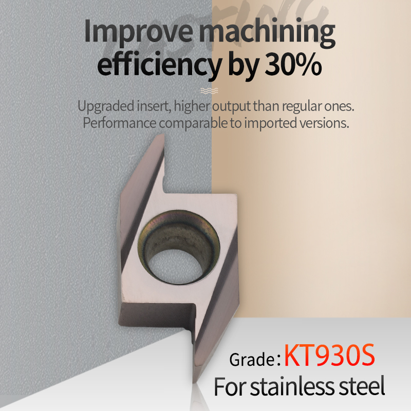 CNC Lathe Back-Sweep Tool Inserts, Swiss-Type Lathe Inserts for Stainless Steel Parts