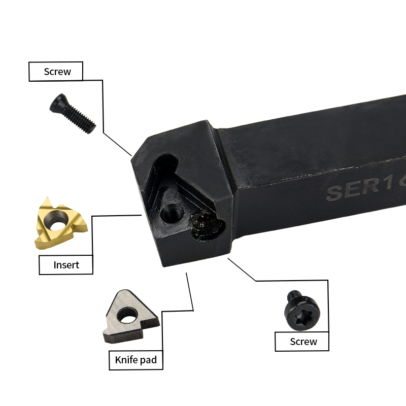CNC lathe tool holder for external threads and trapezoidal thread tools