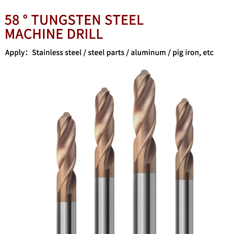 58-Degree Tungsten Steel Coated Drill Bit Solid Carbide Straight Shank Extended 0.5-20mm